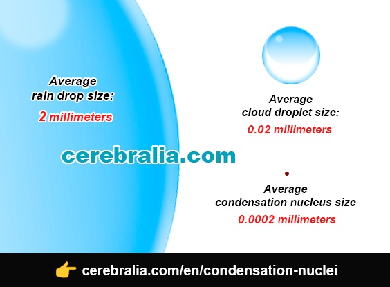 Size of condensation nuclei