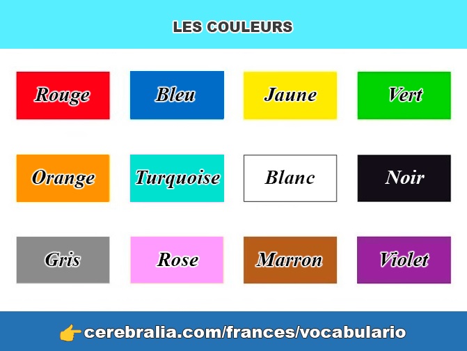 Los colores en francés