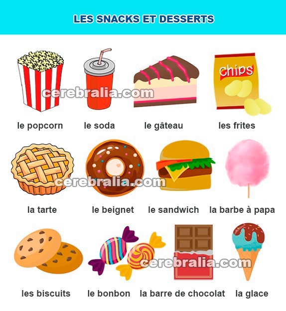 Los snacks en francés