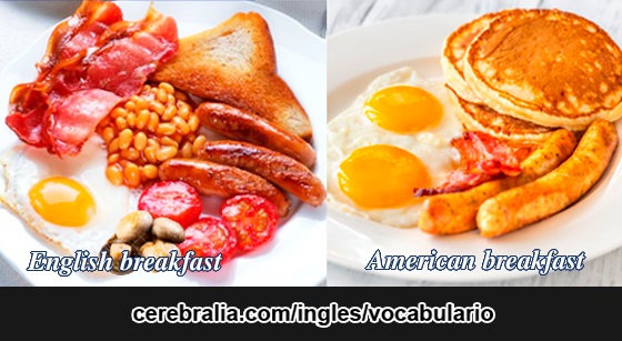 Desayuno americano y desayuno inglés