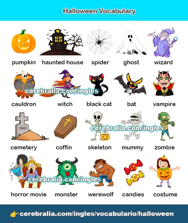Vocabulario sobre Halloween en inglés