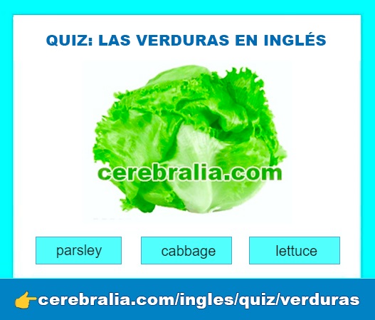 Quiz sobre las verduras en inglés