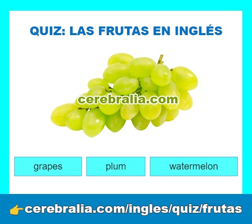 Quiz sobre las Frutas en inglés