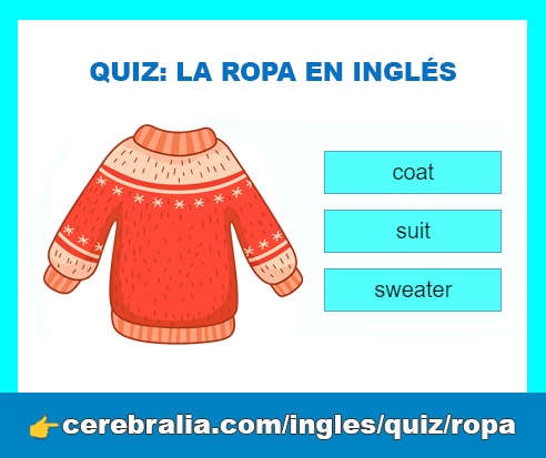 Quiz sobre la ropa en inglés