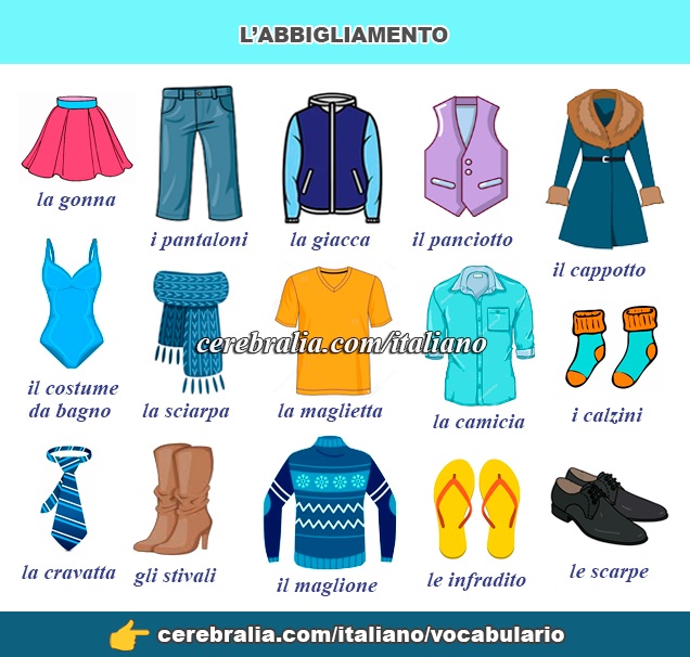 La ropa en italiano