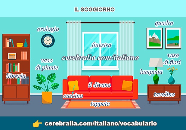 La sala en italiano