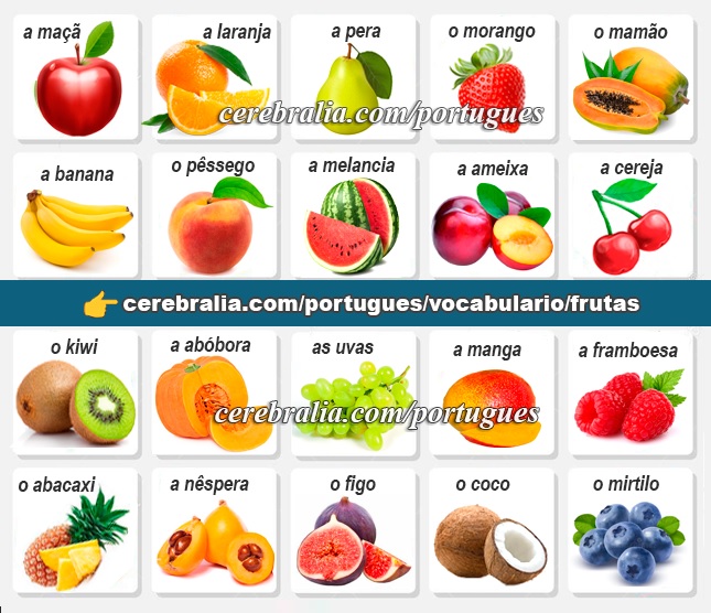Las frutas en portugués