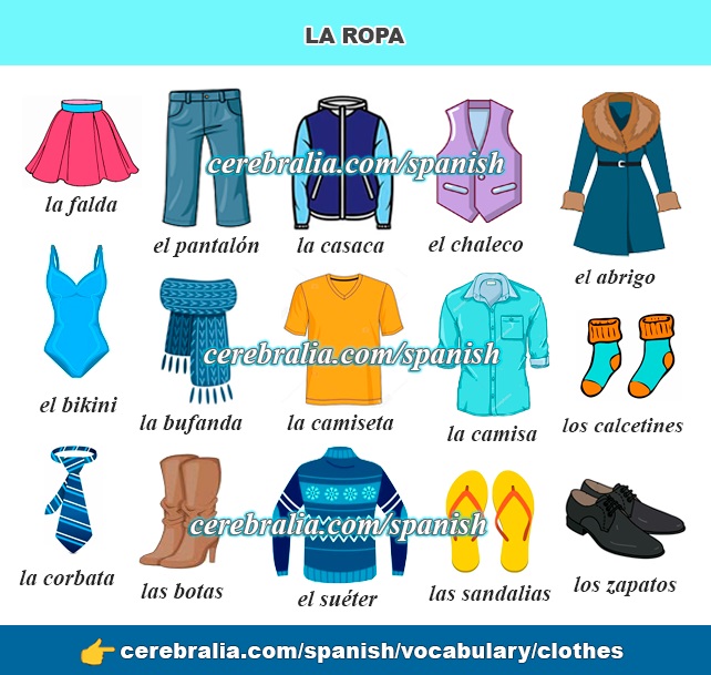 Spanish Clothes Vocabulary
